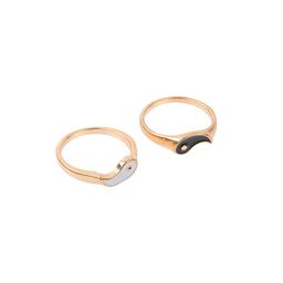 Set de Anillos Wav Ying Yang Y2K x 2 un