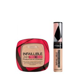 Combo de Maquillaje L'Oreal Paris Base en Polvo 130  True Beige + Corrector 326 Vanilla