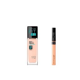 Combo de Maquillaje Maybelline Fit Me Base de Maquillaje Tono 112 + Corrector 15