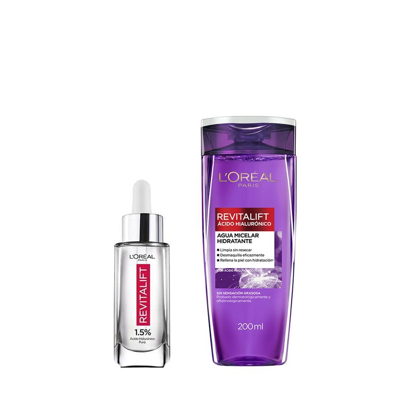 combo-loreal-paris-acido-hialuronico-agua-micelar-x-200-ml-serum-rellenador-revitalift-x-30-ml