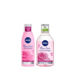 Combo Nivea Rose Care Agua Bifásica Micelar x 400 ml + Leche y Tónico Micelar x 200 ml