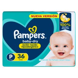 Pañales Pampers Baby Dry Talle P x 36 un
