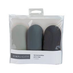 Set de Botellas Simplicity para Viaje de Silicona