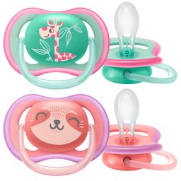 Chupetes Avent Rosa y Verde Ultra Air Deco + 18 Meses x 2 un