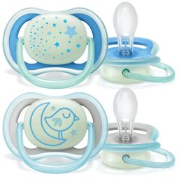 Chupetes Avent Nightime Celeste Ultra Air 6 - 18 Meses x 2 un