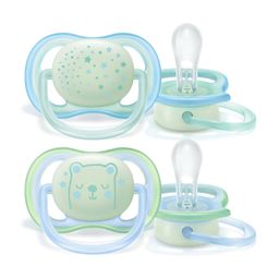 Chupetes Avent Nightime Celeste Ultra Air Deco 0-6 Meses x 2 un