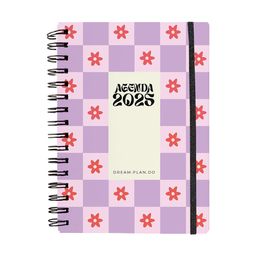 Agenda 2025 Anillada Simplicity Violeta con Flores A5