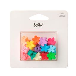 Set de Mini Broches Wav Flores Multicolor x 14 un