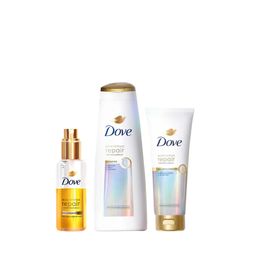 Kit Dove Bond Intense Repair Shampoo x 400 ml + Acondicionador x 250 ml + Sérum Capilar x 110 ml