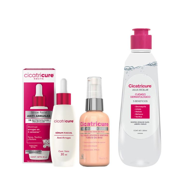 combo-facial-cicatricure-agua-micelar-x-200-ml-serum-antiarrugas-x-30-ml-crema-beauty-care-x-50-g