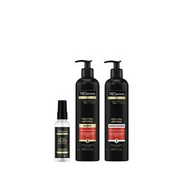 Combo Capilar Tresemmé Dosificador Keratina AntiFrizz Shampoo x 500 ml + Acondicionador x 500 ml + Óleo Finisher Textura Liviana x 60 ml