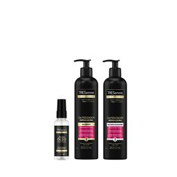 Combo Capilar Tresemmé Dosificador Cauterización Reparadora Shampoo x 500 ml + Acondicionador x 500 ml + Óleo Finisher Textura Liviana x 60 ml