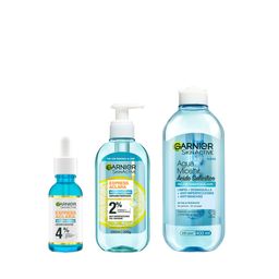 Combo Garnier Skin Active Gel Facial Anti Acne x 200 ml + Agua Micelar x 400 ml + Sérum x 30 ml