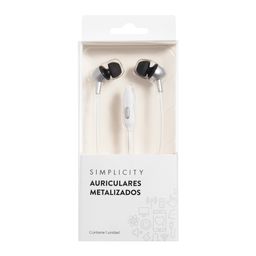 Auriculares con Micrófono Metalizados Simplicity Tech