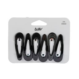 Set de Hebillas Wav Tic Tac Resina Negro x 6 un