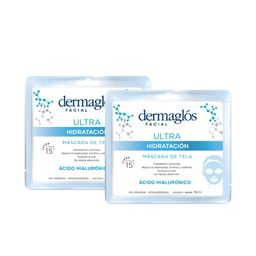 Combo Máscara de Tela Dermaglós Ultra Hidratación x 15 ml x 2 un