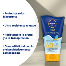 Protector Solar Nivea Swim & Play Kids FPS 60 Ultra Resistente al Agua x 150 ml