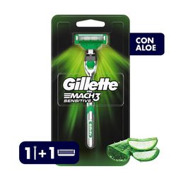 Máquina de Afeitar Recargable Gillette Mach3 Sensitive con Aloe x 1 un