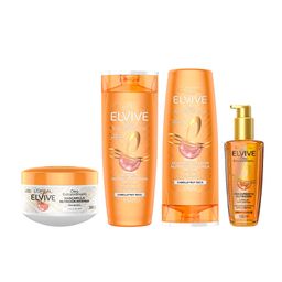 Combo Elvive Óleo Coco Shampoo + Acondicionador + Crema de Tratamiento y Óleo