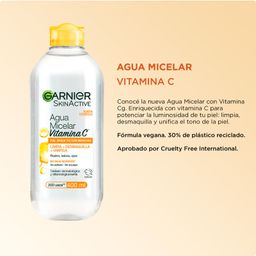 Combo Garnier Vitamina C Día Sérum Iluminador + Agua Micelar x 400 ml + Crema Hidratante