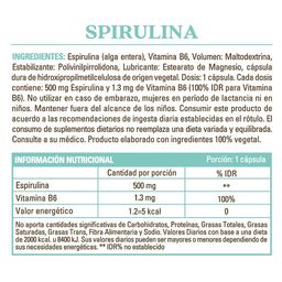 Suplemento Dietario Pure Wellness Spirulina 500 mg x 30 Cápsulas