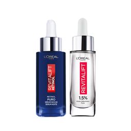 Kit Tratamiento Esenciales L'Oreal Paris: Sérum Retinol + Sérum Ácido Hialuronico