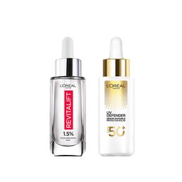 Combo L'Oreal Paris Sérum Revitalift x 30 ml + Sérum Uv Defender +50 x 30 ml