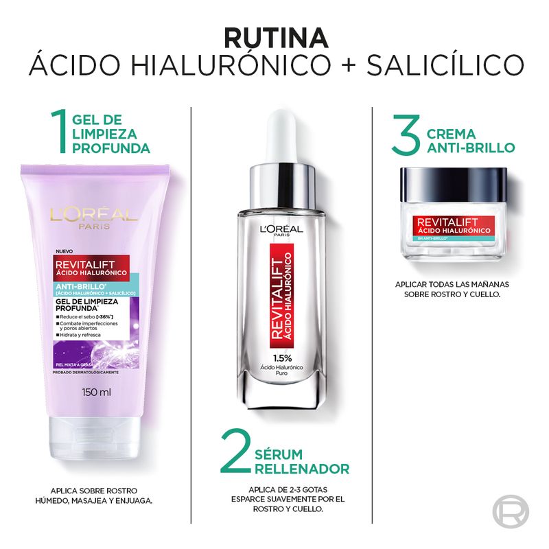 kit-completo-pieles-mixtas-loreal-paris-Gel-de-limpiez-serum-rostro-gel-crema--protector-solar-fps-50