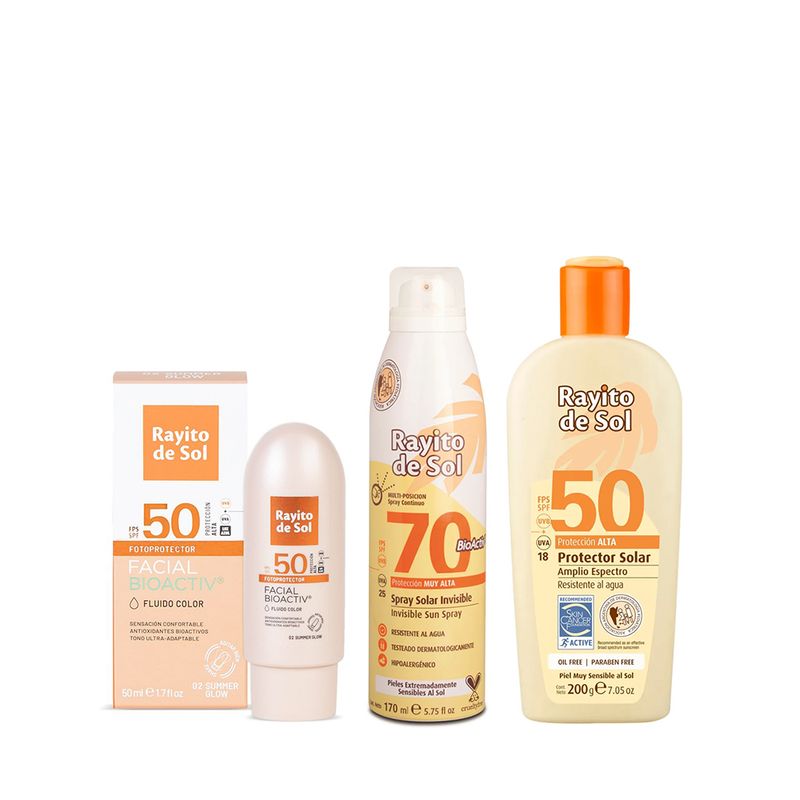 combo-rayito-de-sol-protector-solar-fps-50-x-200-g-fotoprotector-solar-facial-fluido-summer-glow-tono-2-x-50-g-protector-solar-spray-invisible-fps-70-x-150-ml