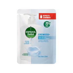 Repuesto Económico Jabón Liquido Espadol Dettol Antibacterial Cremoso x 250 ml