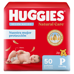 Pañales Huggies Natural Care Recien Nacido