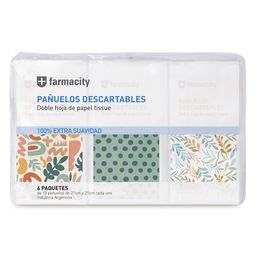 Pañuelos Descartables Farmacity Pack Diseños 10 un x 6 paquetes