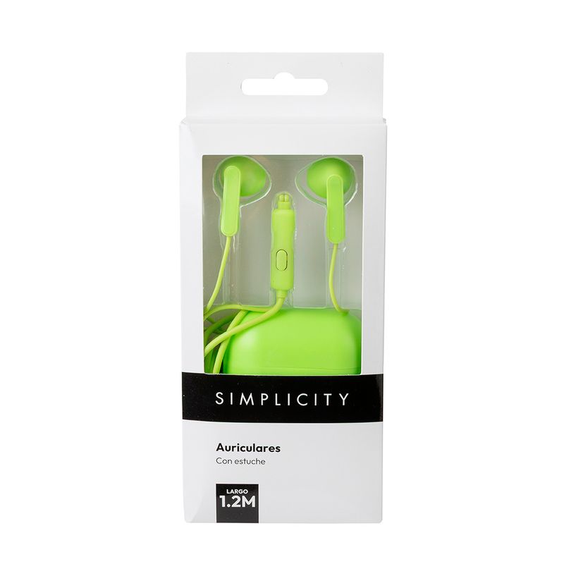 auriculares-simplicity-con-estuche-verde-liso