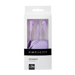 Auriculares Simplicity con Estuche Lila Liso