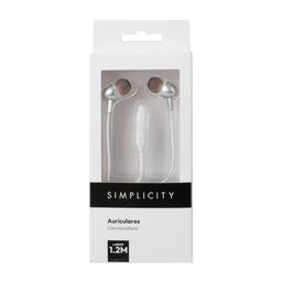 Auriculares Simplicity con Micrófono Metalizados Plata
