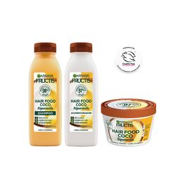Kit Fructis Hair Food Reparación Coco: Shampoo, Acondicionador y Mascarilla
