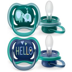 Chupetes Avent Azul y Verde Ultra Air Deco + 18 Meses x 2 un