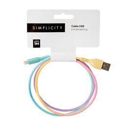Cable Cargador Iphone Simplicity 1M Rainbow