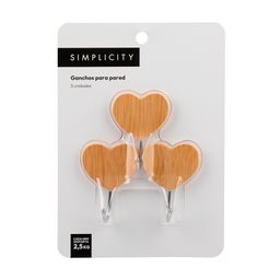 Ganchos Bamboo Corazon Simplicity x 3 un