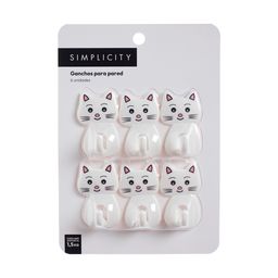 Ganchos Plastico Gatito Simplicity x 6 un