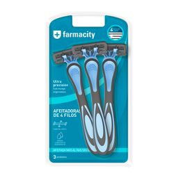 Maquina de Afeitar Farmacity 4 Filos para Hombre x 3 un