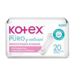 Protectores Diarios Kotex Puro y Natural x 20 un