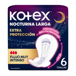 Toallas Nocturnas Largas Kotex Extra Protección x 6 un