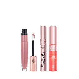Combo Set de Maquillaje L'Oréal Paris: Big Deal WSH + Lumi Blush Gold Pink + Paradise Gloss Blissful Blush
