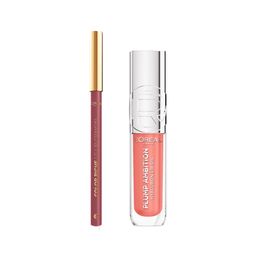 Lip Combo L'Oréal  Paris: Plump Ambition Worth It + CR Lip Liner Bois de Ros