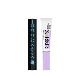 Combo Maybelline Mascara de Pestañas Lash Sensational Firework Electro Black x 10 ml + Gel Fijador para Cejas Super Lock