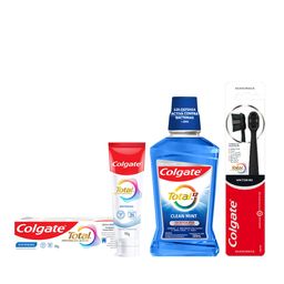 Combo Colgate Pasta Dental Total Whitening + Enjuague Bucal + Cepillo Dental