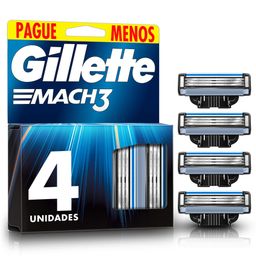 Repuesto para Afeitar Gillette Mach 3 Plus x 4 un