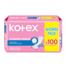 Protectores Kotex Cuidado Diario x 100 un