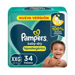 Combo Pampers Babydry XXG x 36 un + Toallitas